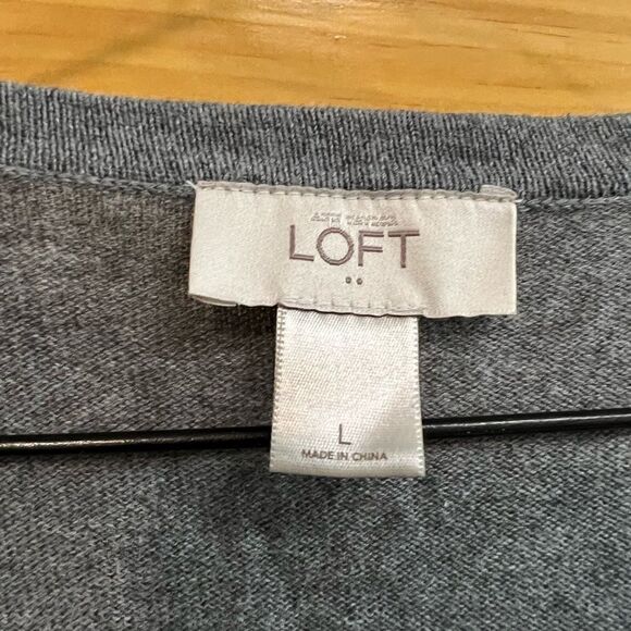 Loft size large gray cardigan embellished with sequins - Picture 4 of 5